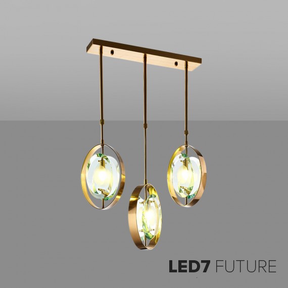 Loft Industry Modern - Green Ovals Triple